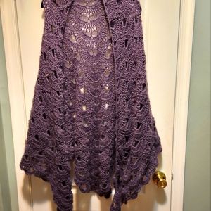 Plus size shawl plum